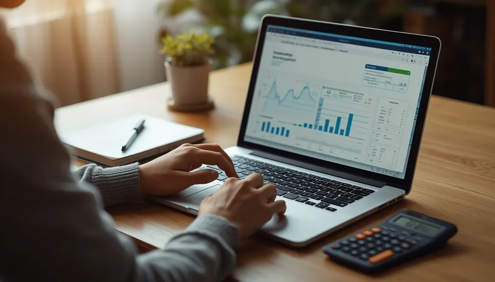 Person setting up a home-based bookkeeping business